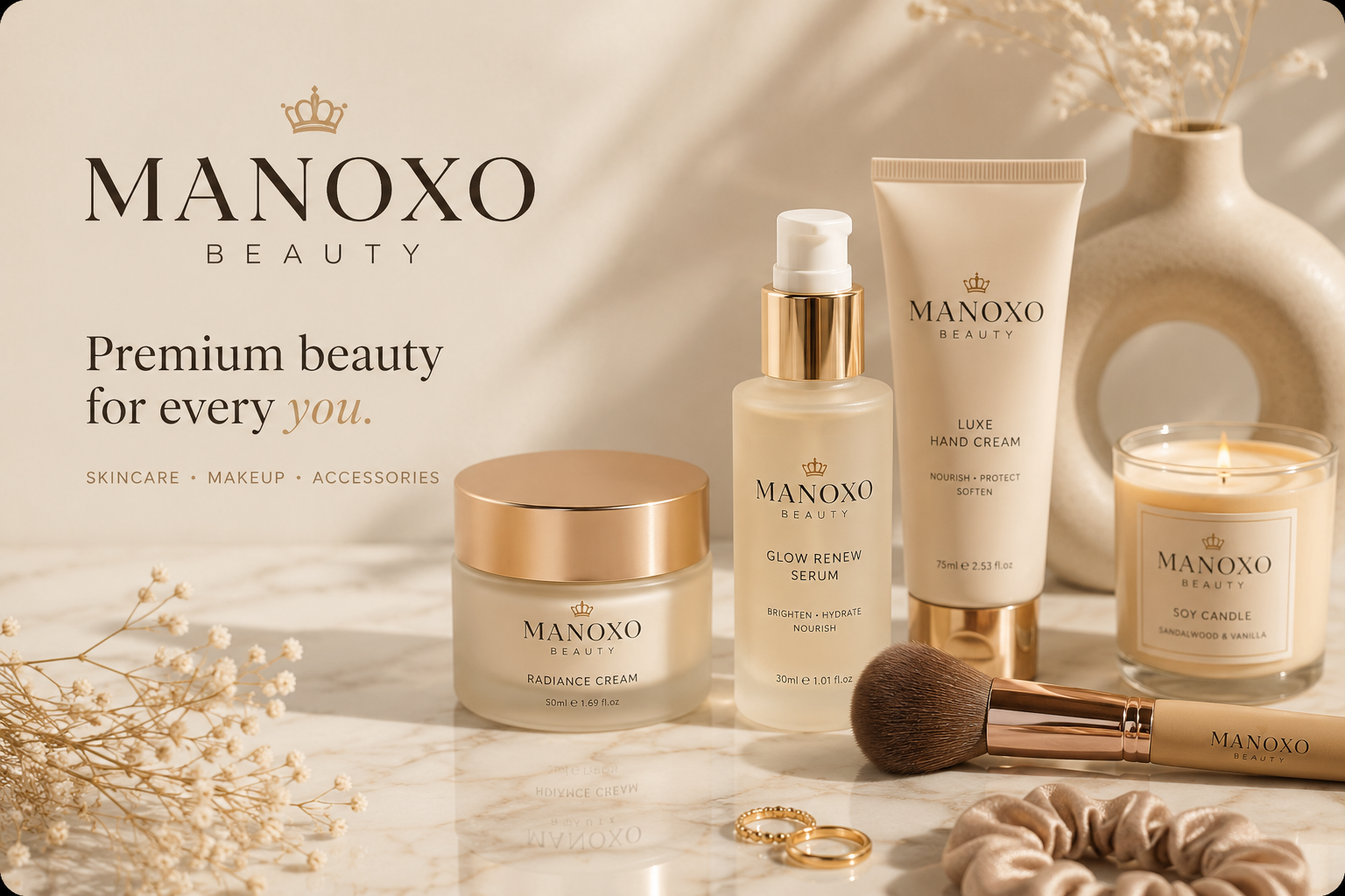 Beauty Manoxo premium skincare, makeup and beauty accessories